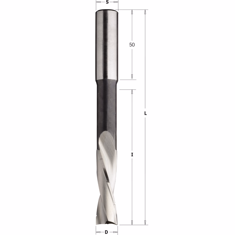 Gespiraliseerde langgatboor, links D=14mm S=13mm L=160mm I=100mm