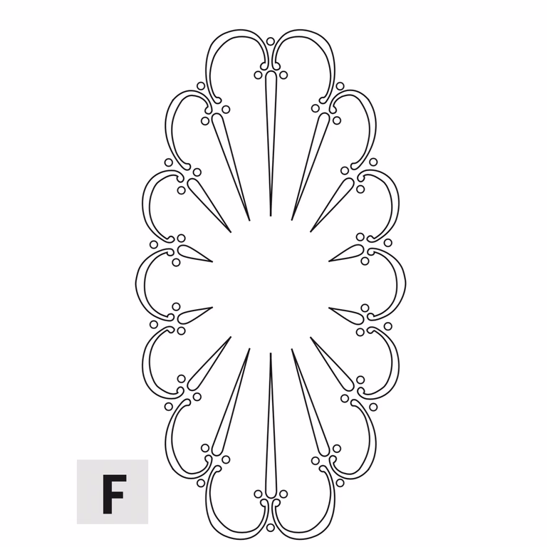 F-Espagnol fan ( 2 pièces calibre ) L=380mm