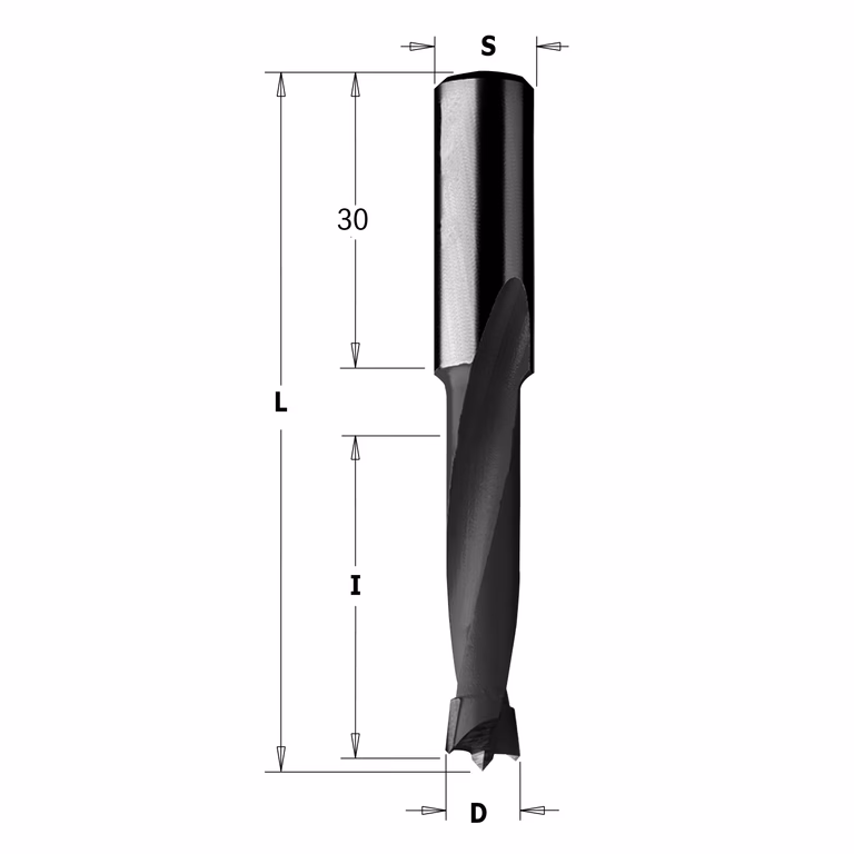 Mèche pour perceuse, droite D=5,1mm L=70mm L1=30mm I=35mm