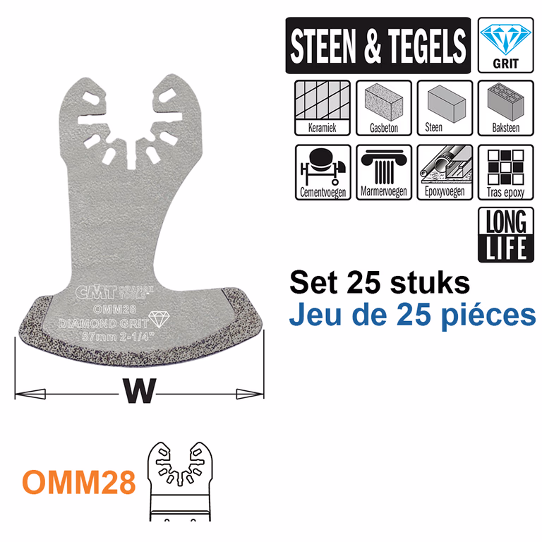 Dia grit multitoolzaagblad, 57mm · OMM28-X25