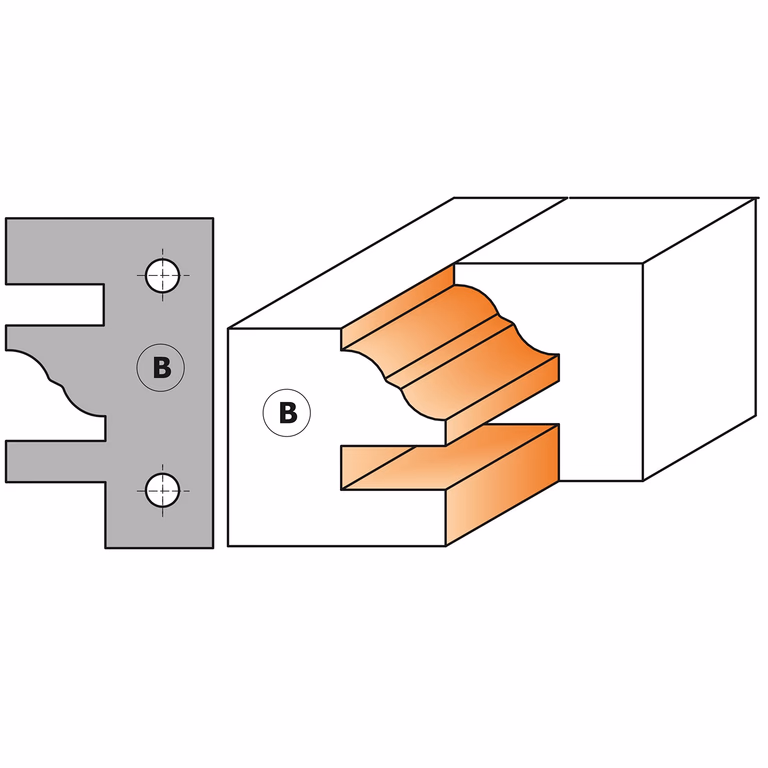 Paire de couteaux de profil type B