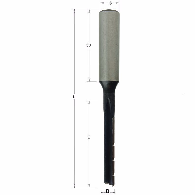 Mèche à mortaiser, gauche D=6mm S=13mm L=105mm I=50mm