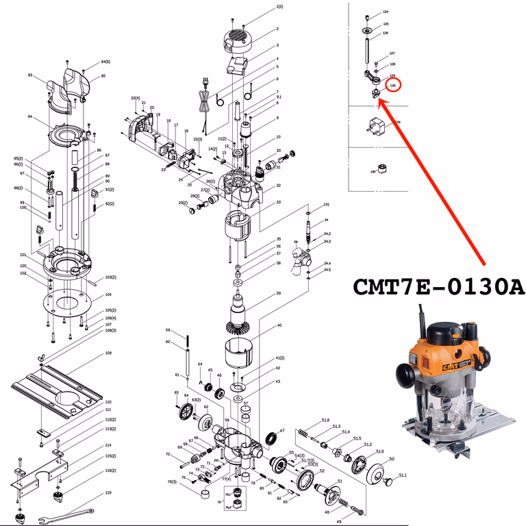 124 to 130_Poignée rotative complète