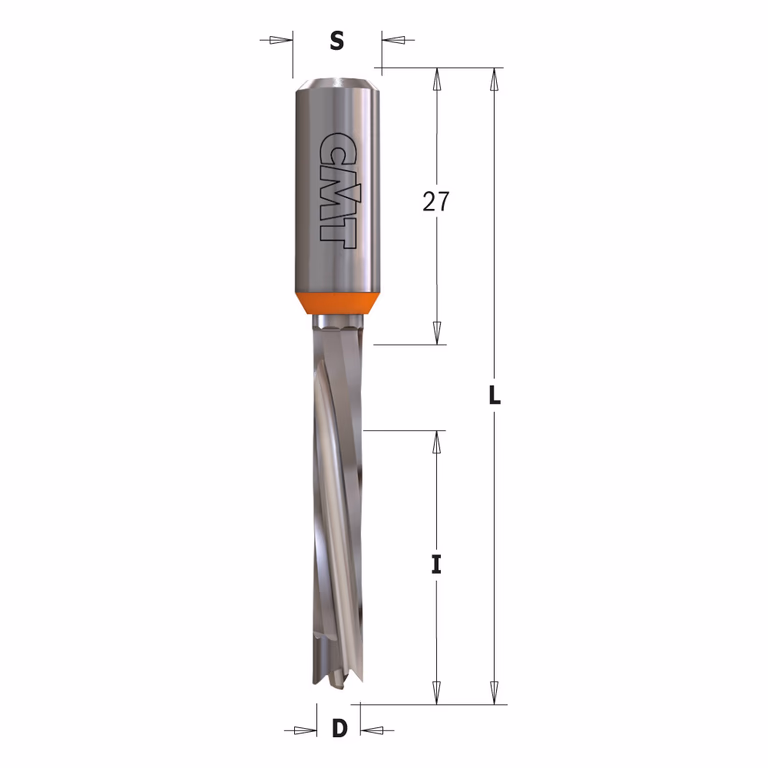 Mèche pour perceuse, gauche D=7mm L=70mm L1=27mm I=30mm