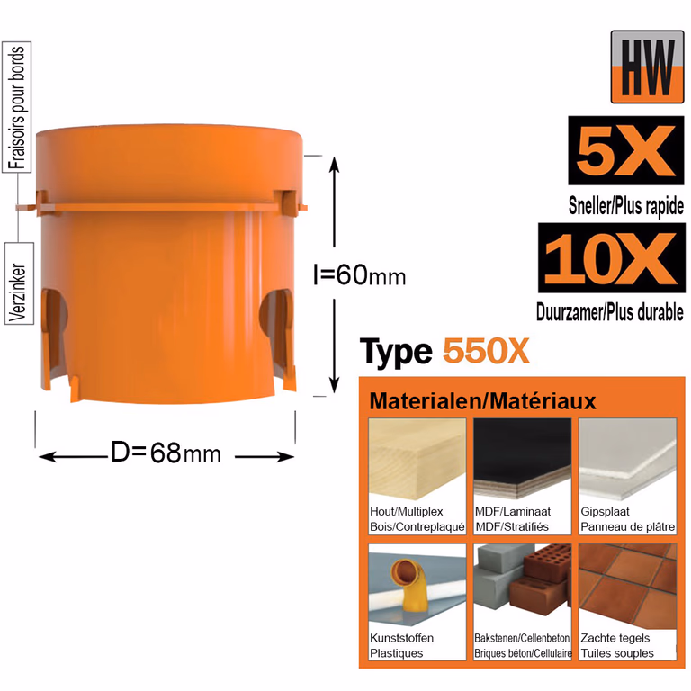 Scie cloche, HW D=68mm I=60mm · 550-068CSG