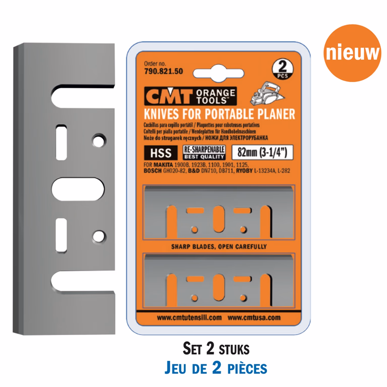 Plaquettes HWM pour raboteuse portative, 2 pièces 790.821.10