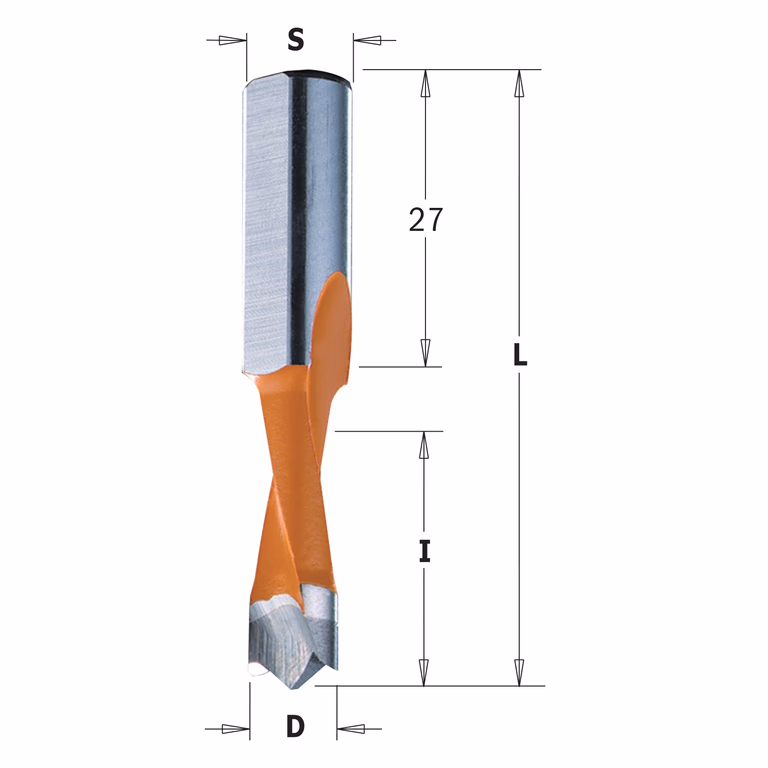 Mèche pour perceuse, gauche D=6mm L=57,5mm L1=27mm I=27mm · 310.060.42