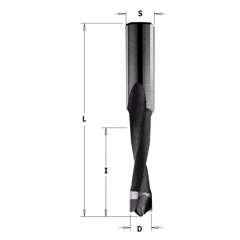 Mèche à tourillonner, droite D=12mm L=70mm L1=30mm I=35mm · 311.120.41