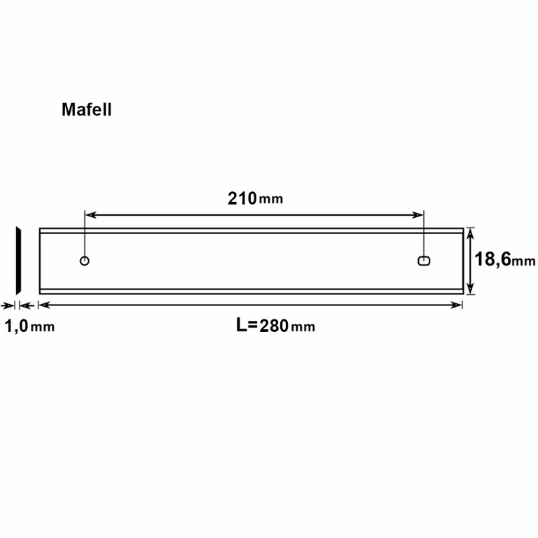 Brück lame de rabotage HSS M42 280x18,6x1,0