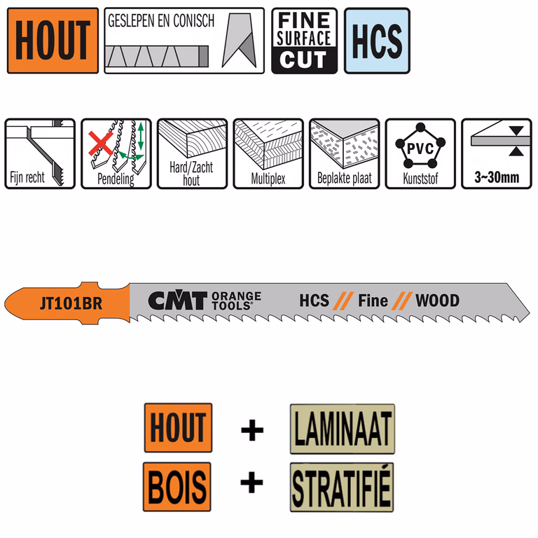 Scies sauteuses 100mm (Droit, fine) JT101BR-25