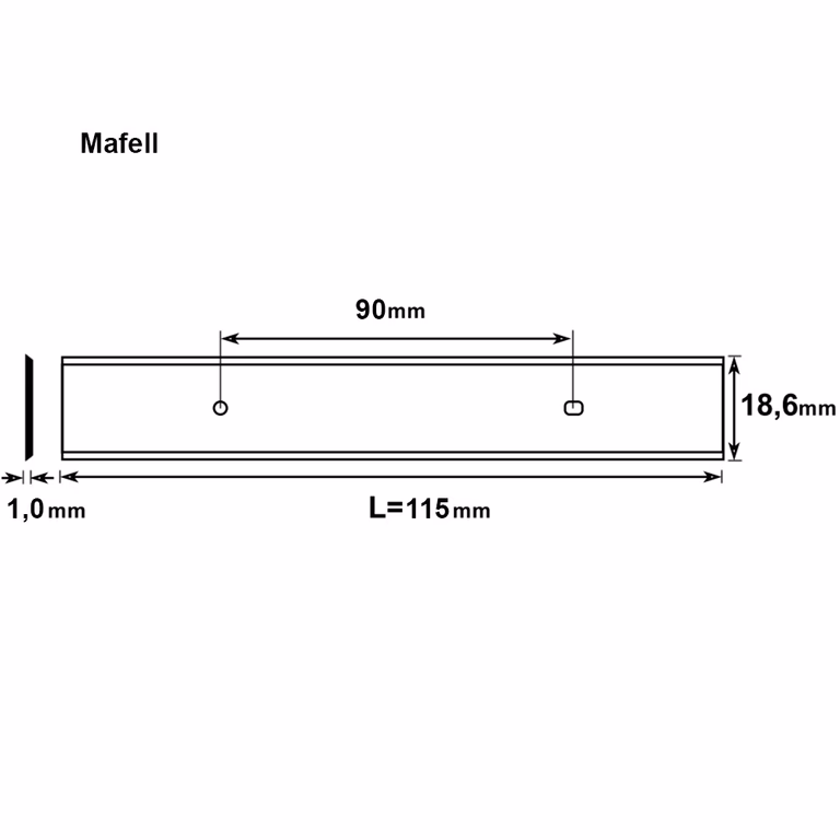 Brück lame de rabotage HSS M42 115x18,6x1,0