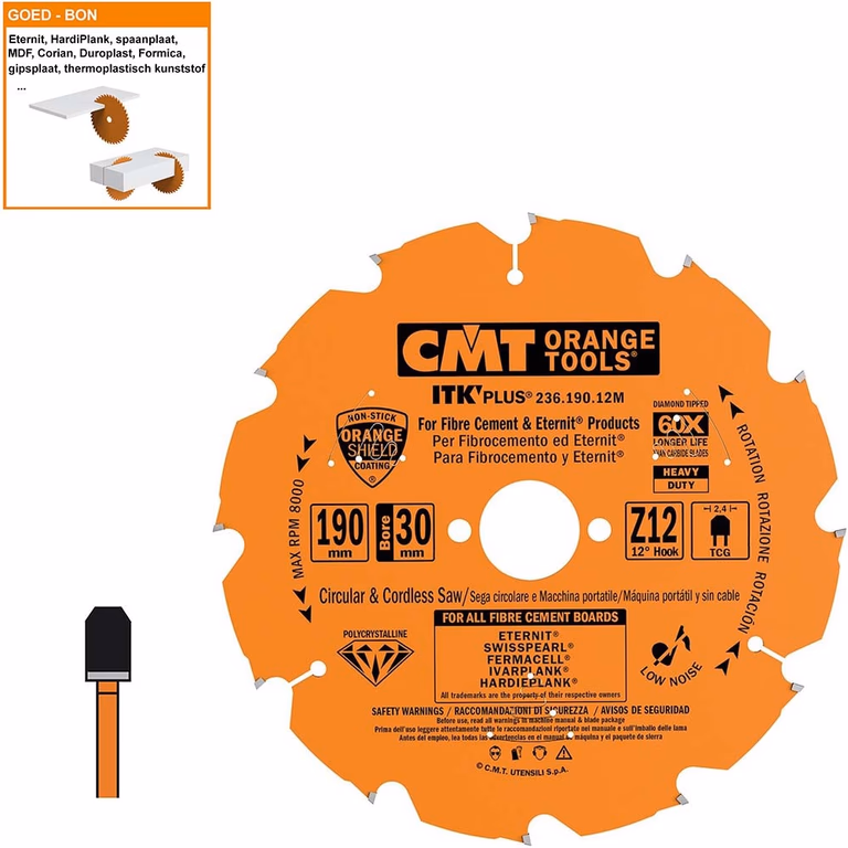 Scie circulaire pour fibres de ciment 236.190.12M
