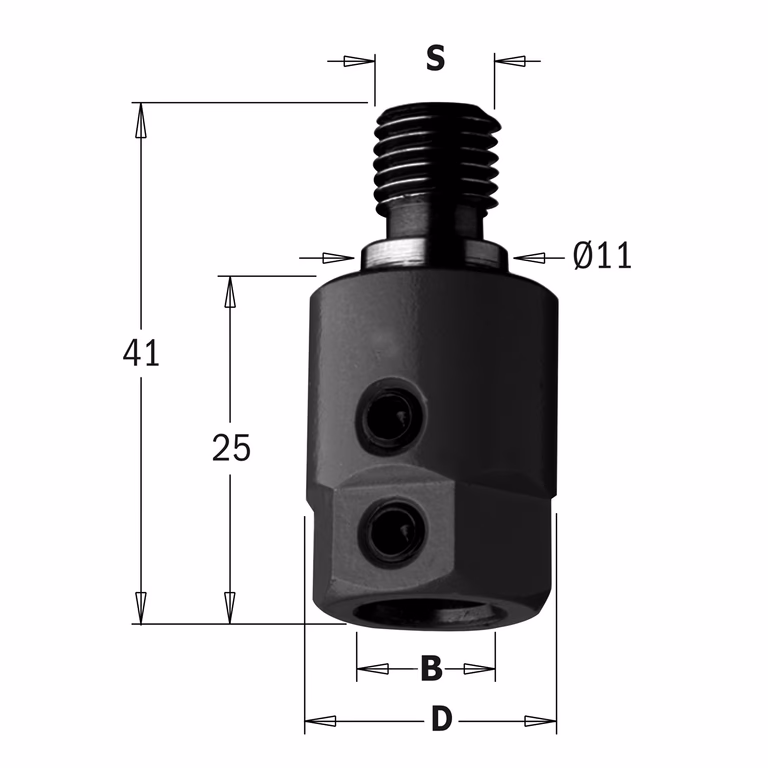 Mandrin avec anneau de centrage 11x4 mm, droite · 305.000.01