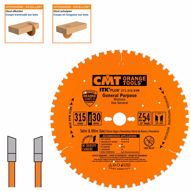 Lames circulaires itk plus pour coupes transversales, CMT 271.315.54M