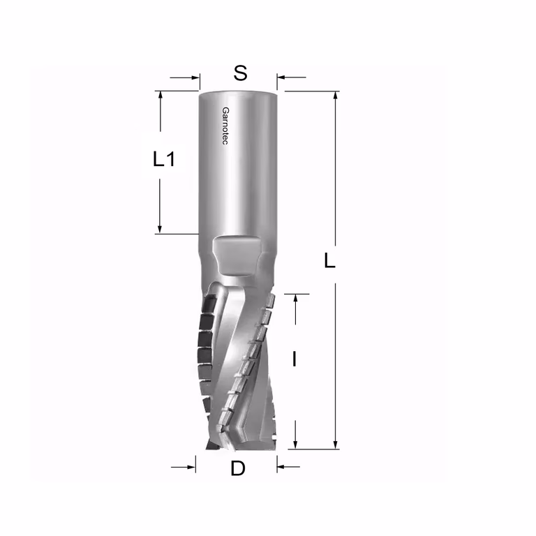 Fraise diamantée négative PCD Z3+1 Turbo