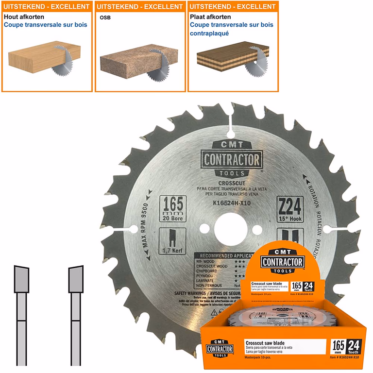Lot de 10 lames universelles HW Contractor K16524H-X10