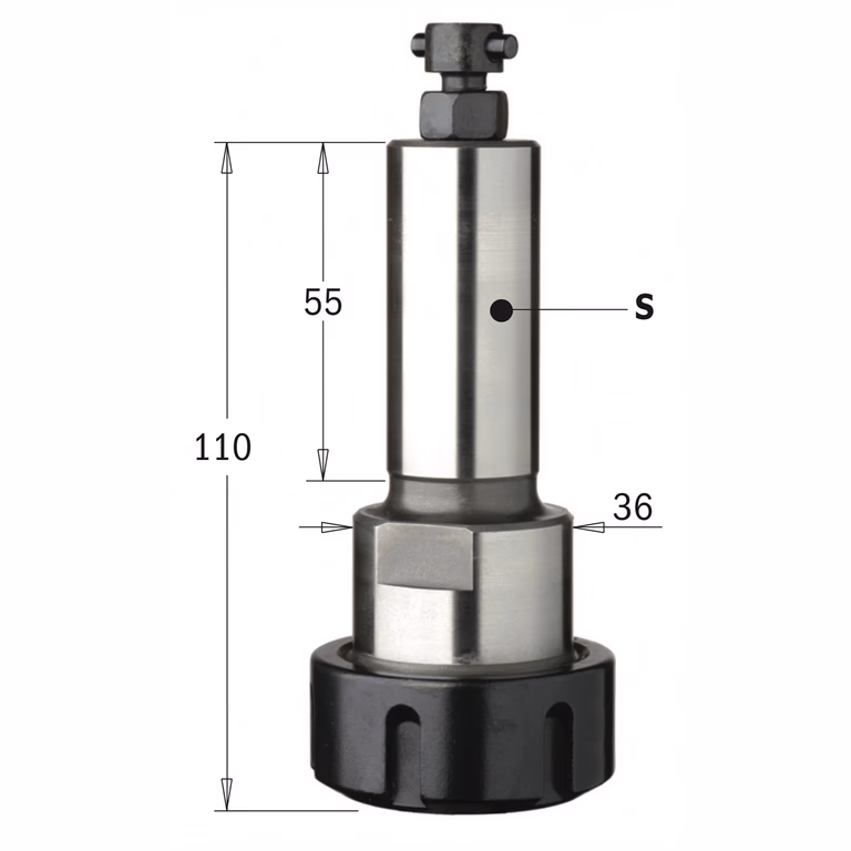 Mandrin ER32 de précision, queue 25 mm, système Leuco, droit D=36mm S=25x55