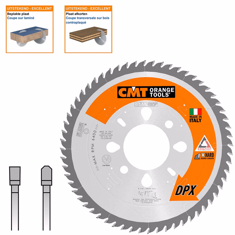 Lame de scie avec dents DPX (carbure), CMT 282.300.60W