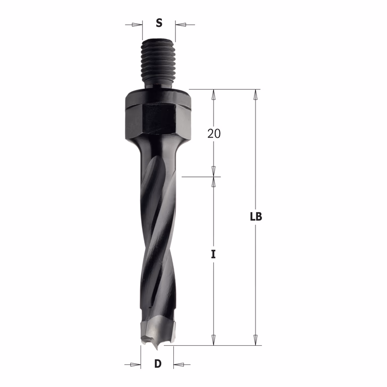 Mèche pour perceuse, droite D=5mm L1=20mm I=43mm · 344.050.11