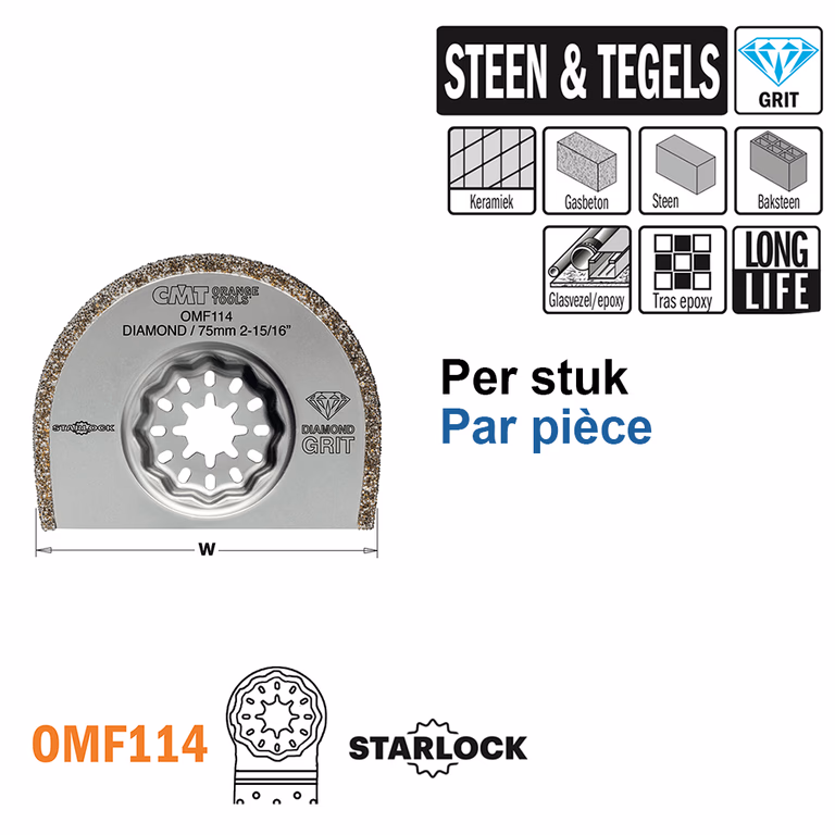 Ronde Dia grit multitoolzaagblad 75mm · OMF114-X1