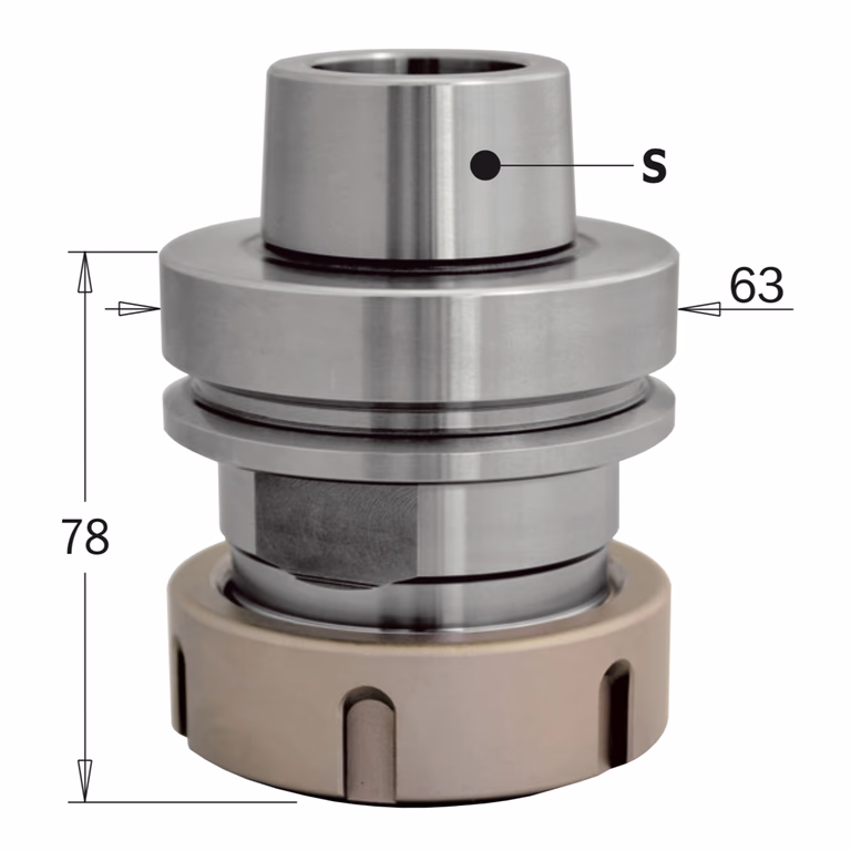 Mandrin ER40 HSK-F63 chromé droit · 183.310.01