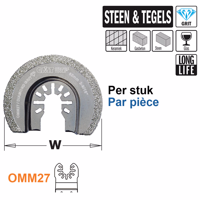 Rond Dia grit multitoolzaagblad, 65mm · OMM27-X1