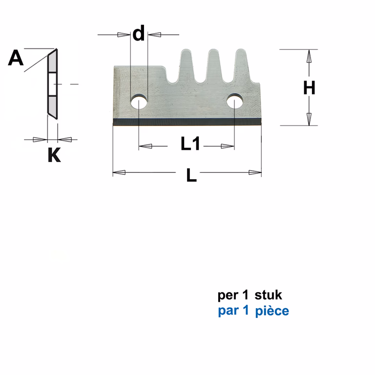 Couteau à colle, 3 dents (par 1 pc.)