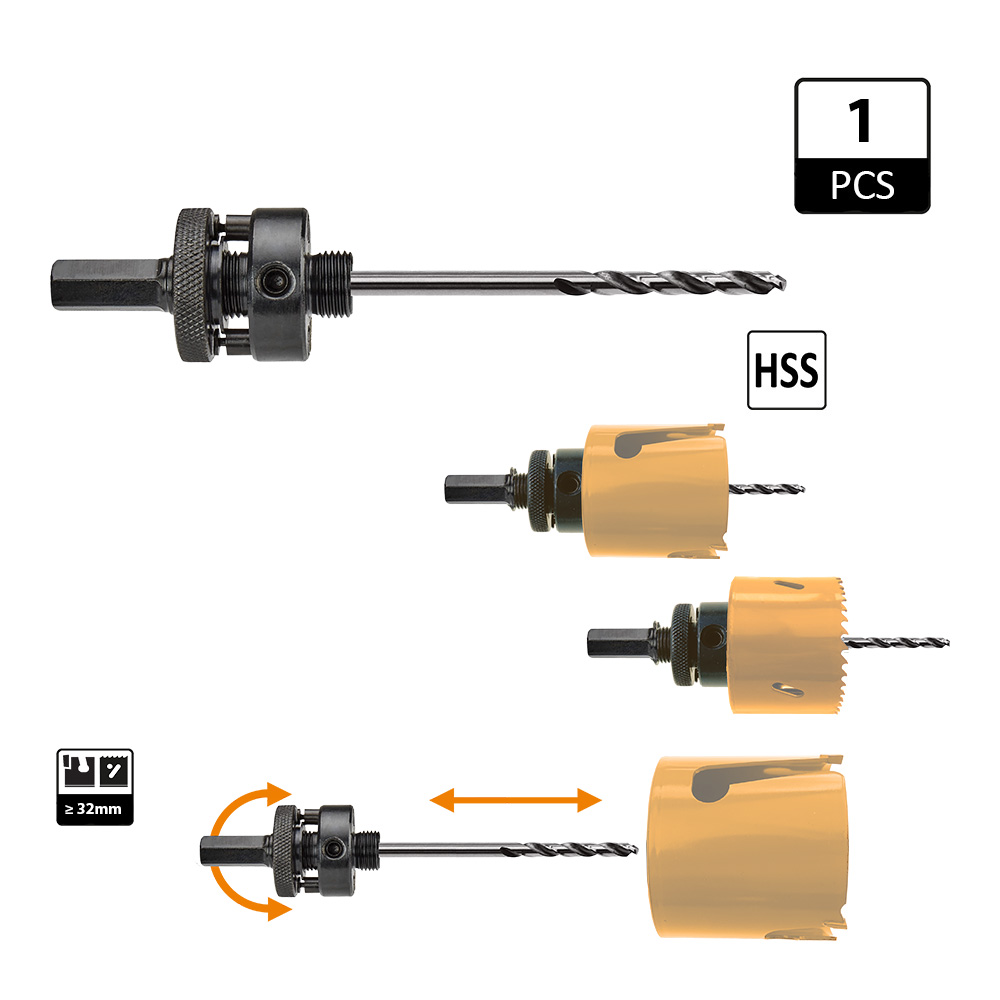 Porte-scie cloche pour diamètres ≥ 32 mm