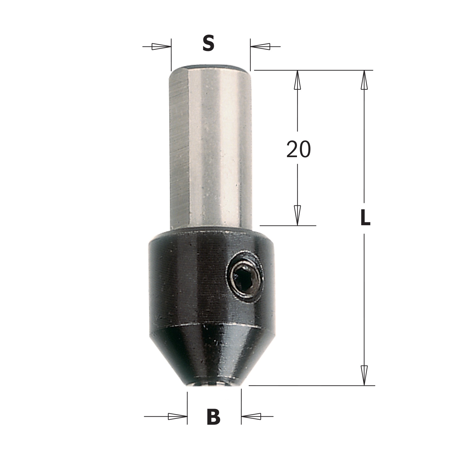 Adapter met opspanschroef