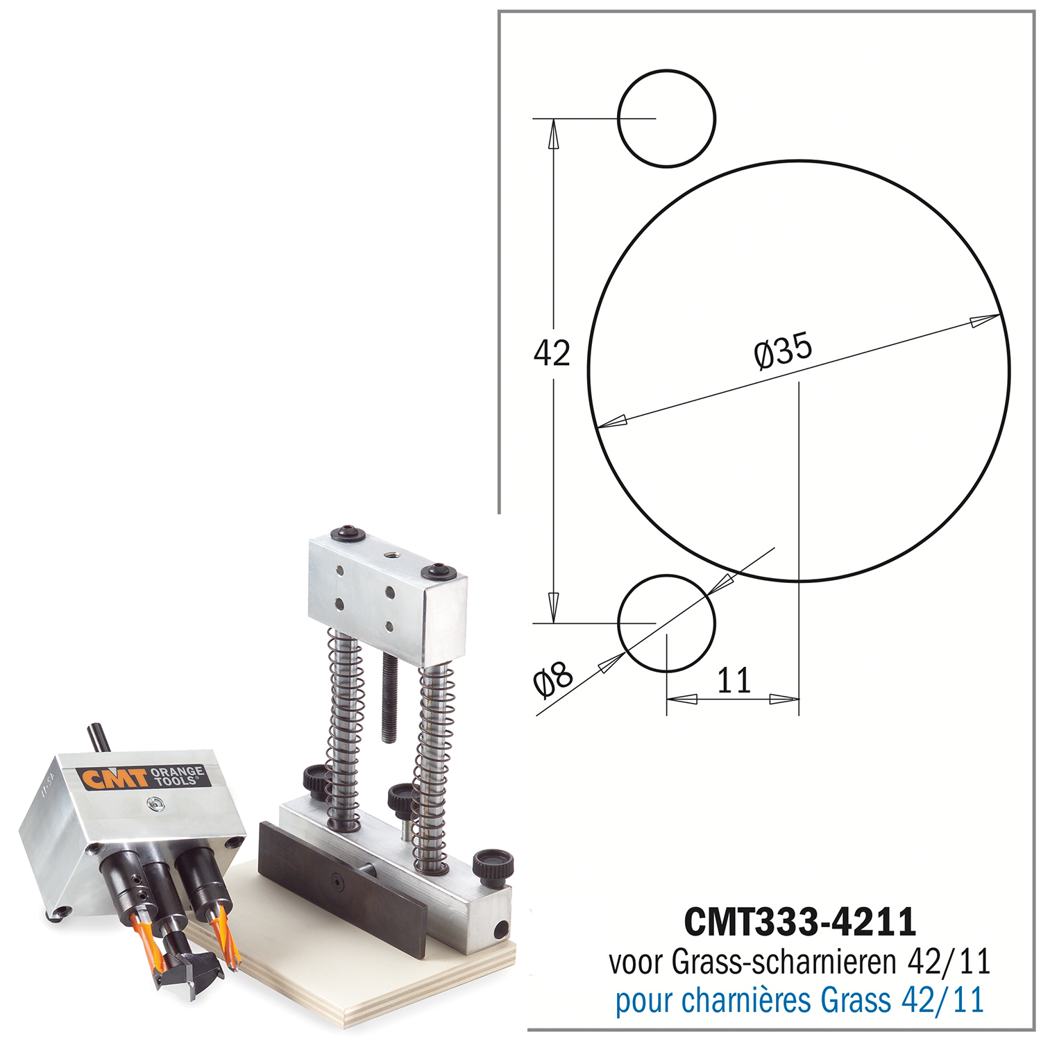 Scharnierboor systeemset