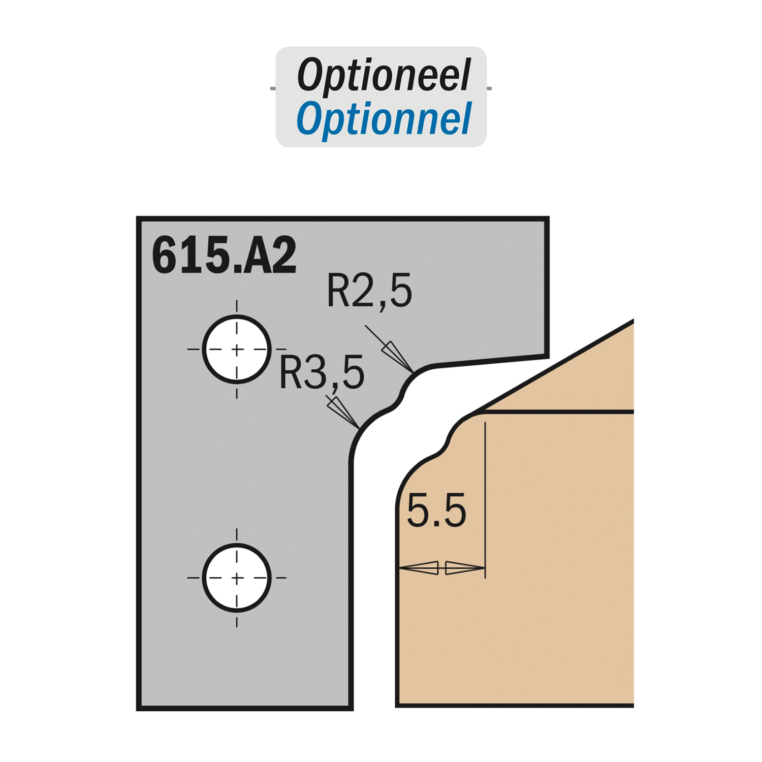 Profielmes voor profielfrees type A2