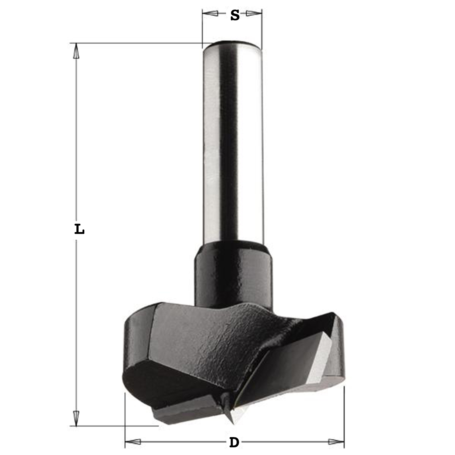Cilinderkopboor zonder voorsnijders D=25