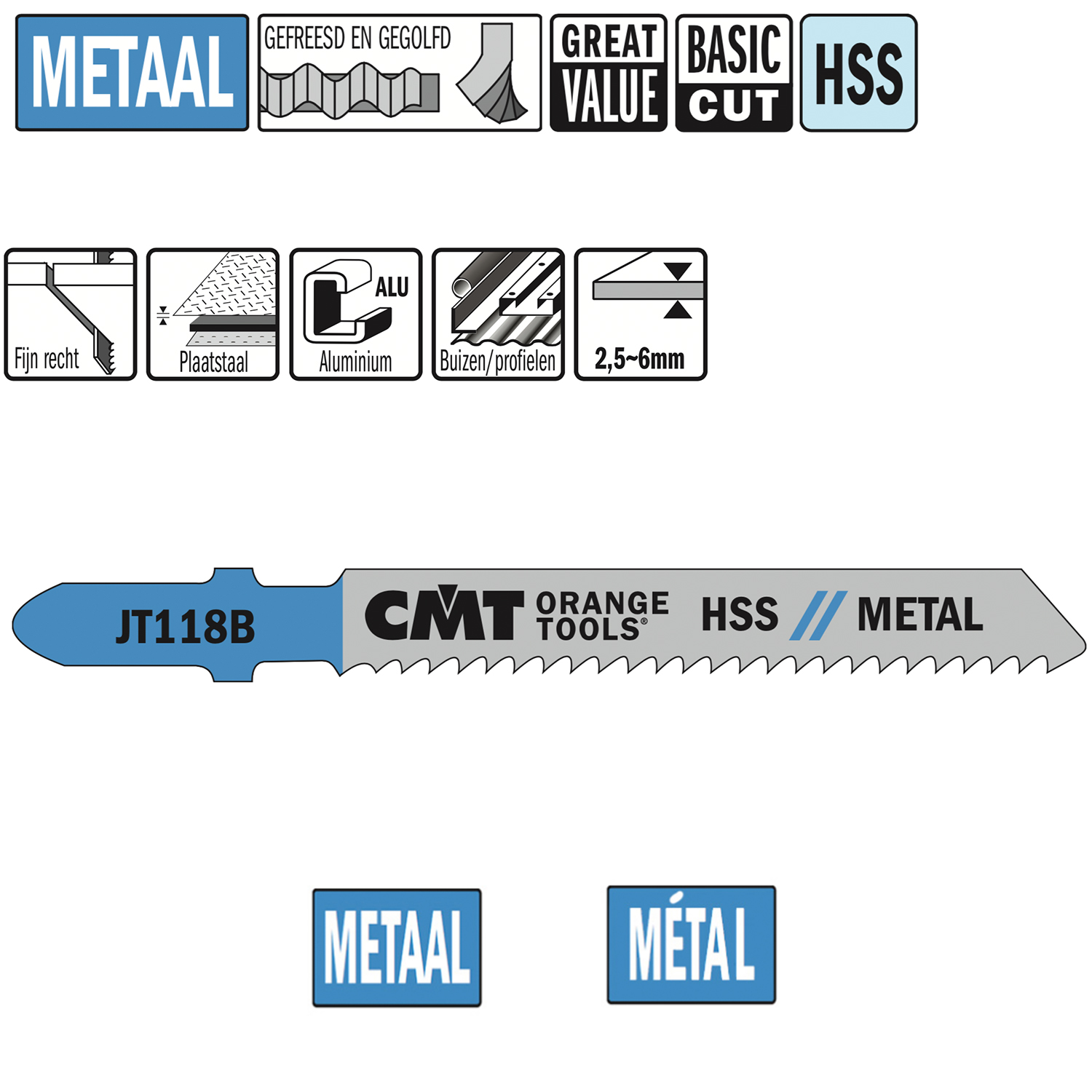 Scies sauteuses 76mm (Droit, fine)