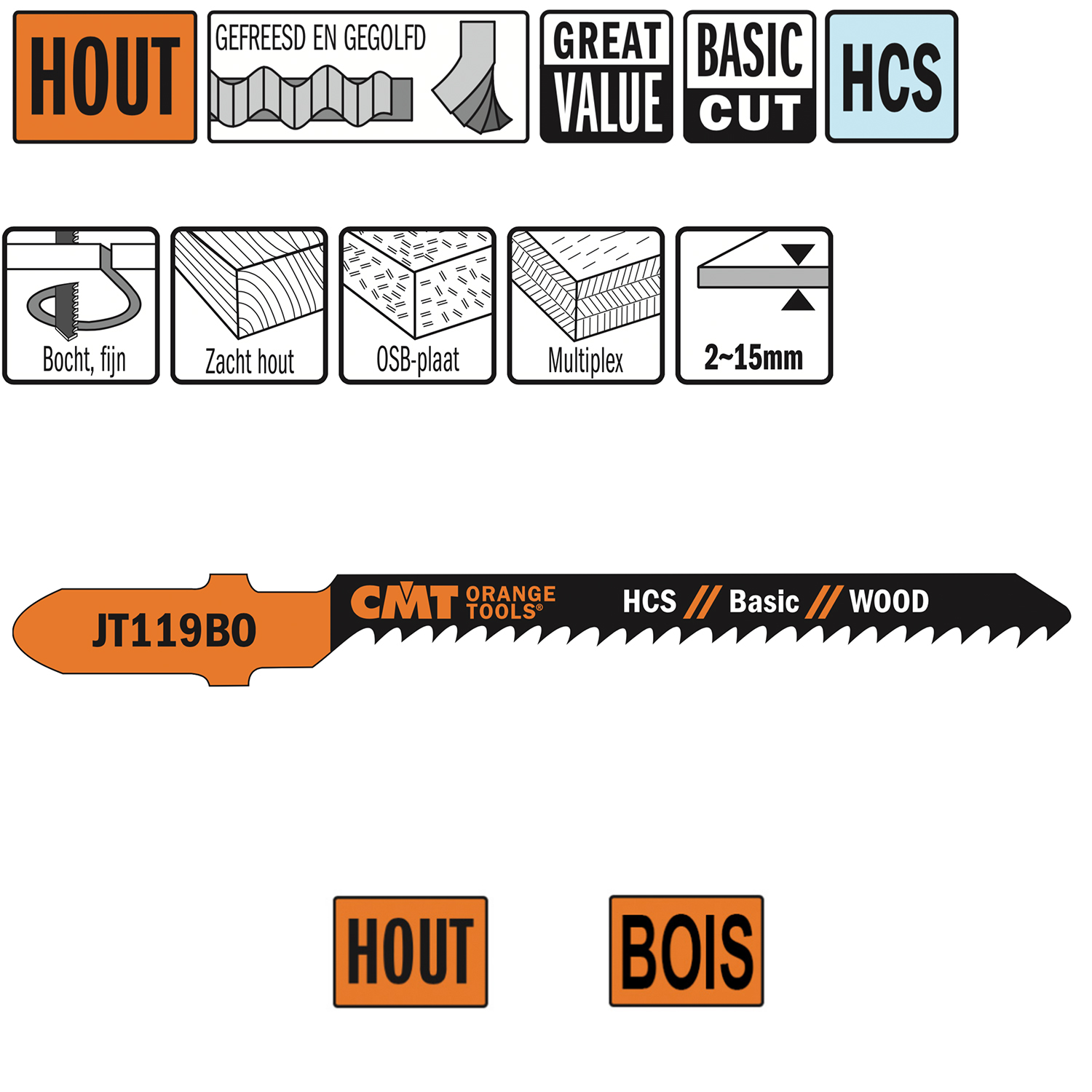 Scies sauteuses 76mm (Courbes, fine)