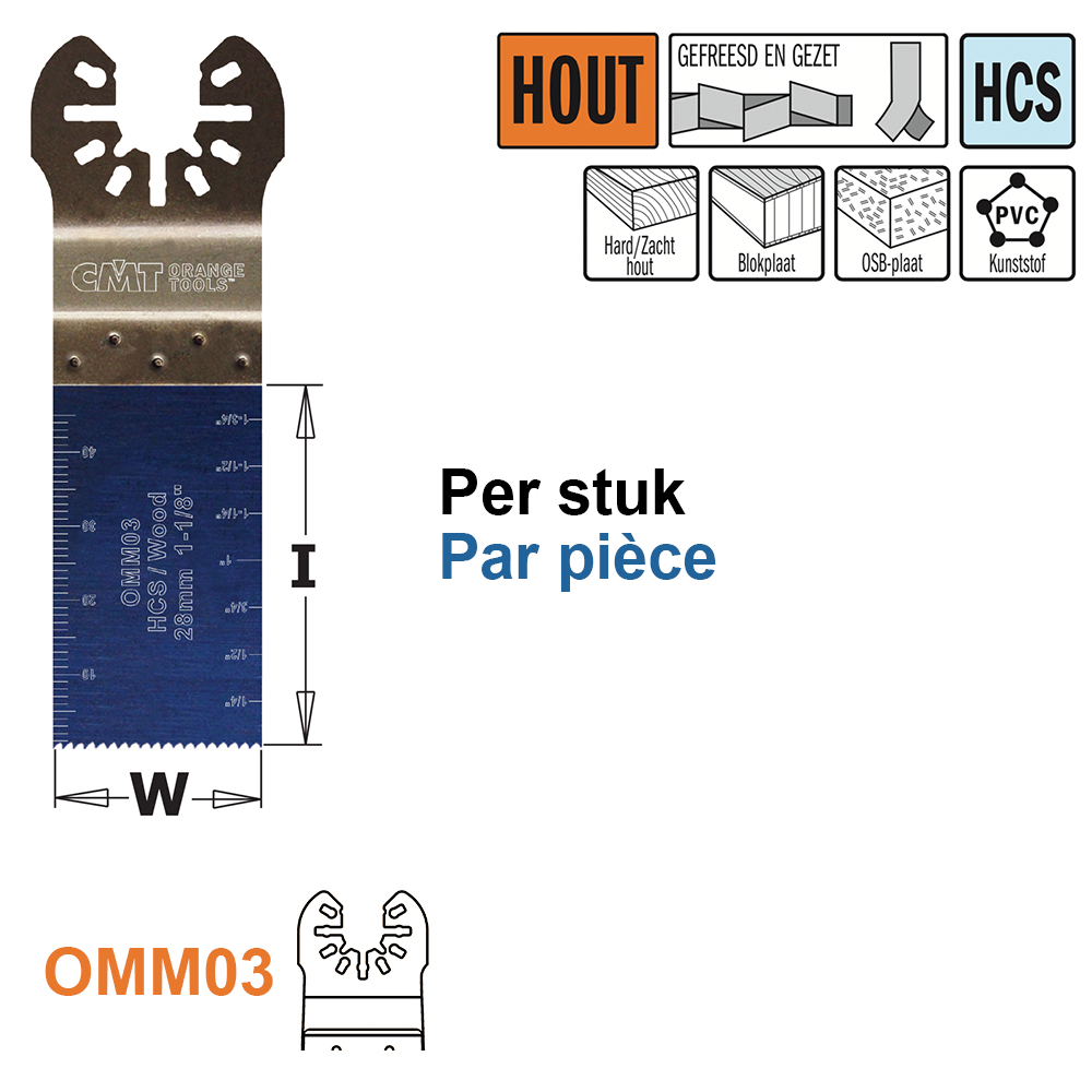 Lame de scie multi-outils pour le bois, 28mm