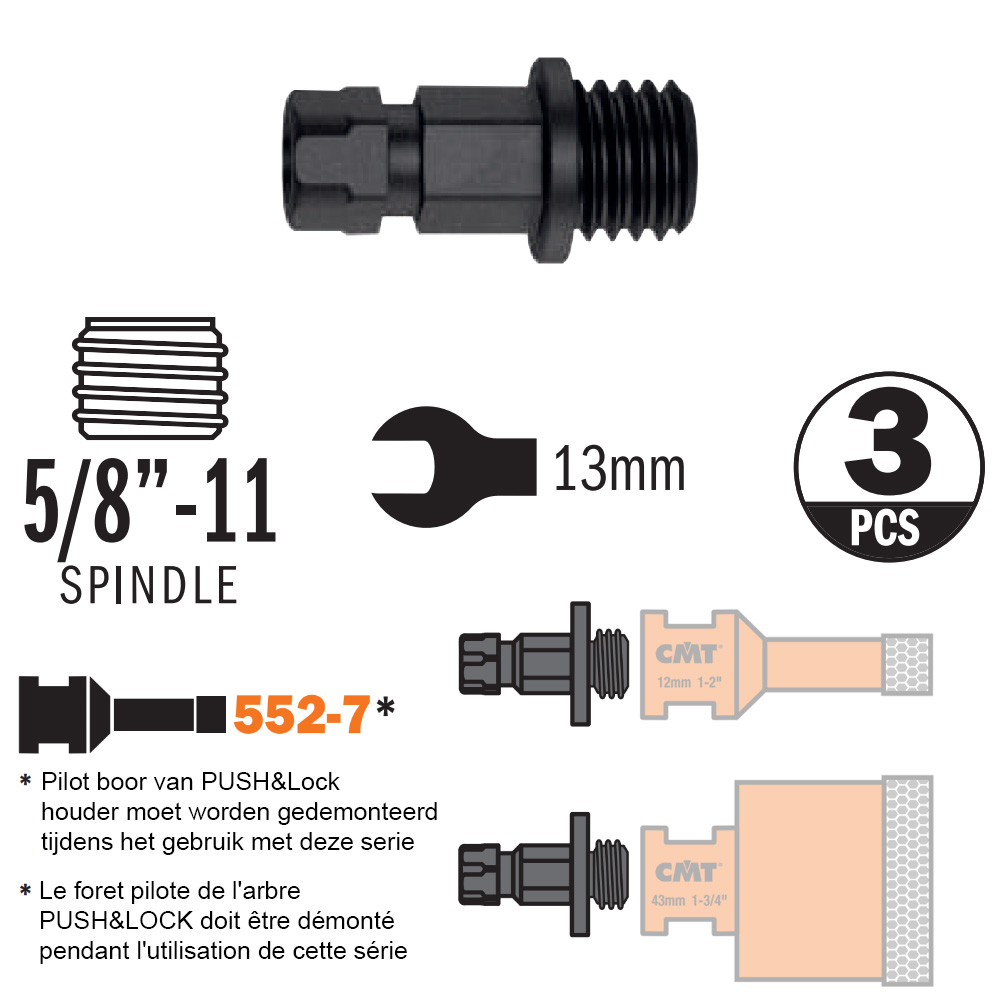 Adaptateur pour scie cloche série 552-7, CMT