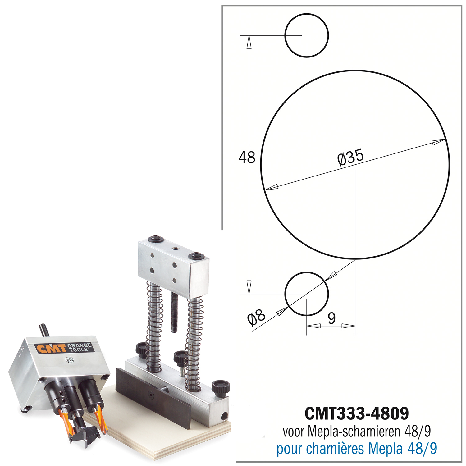 Scharnierboor systeemset