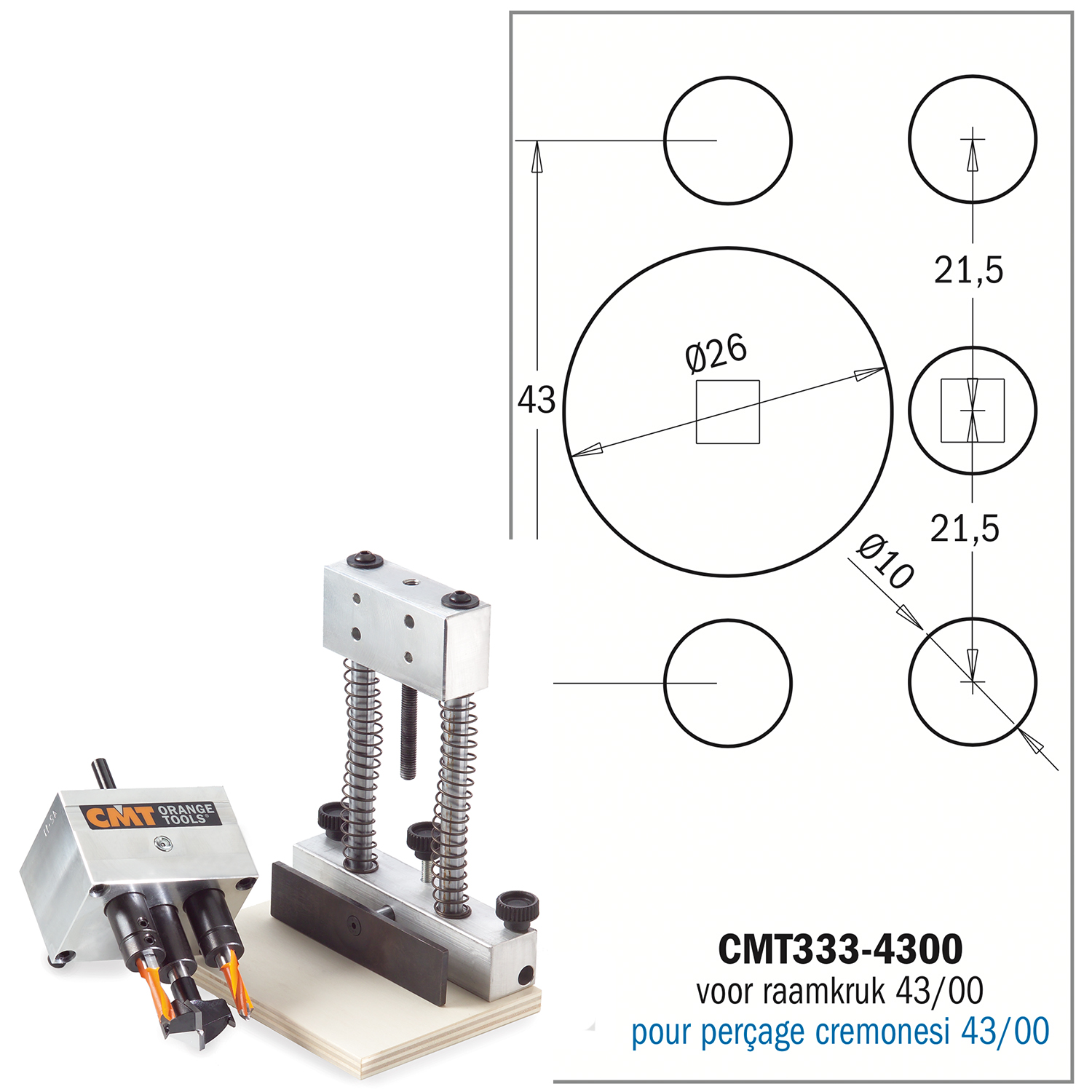 Scharnierboor systeemset