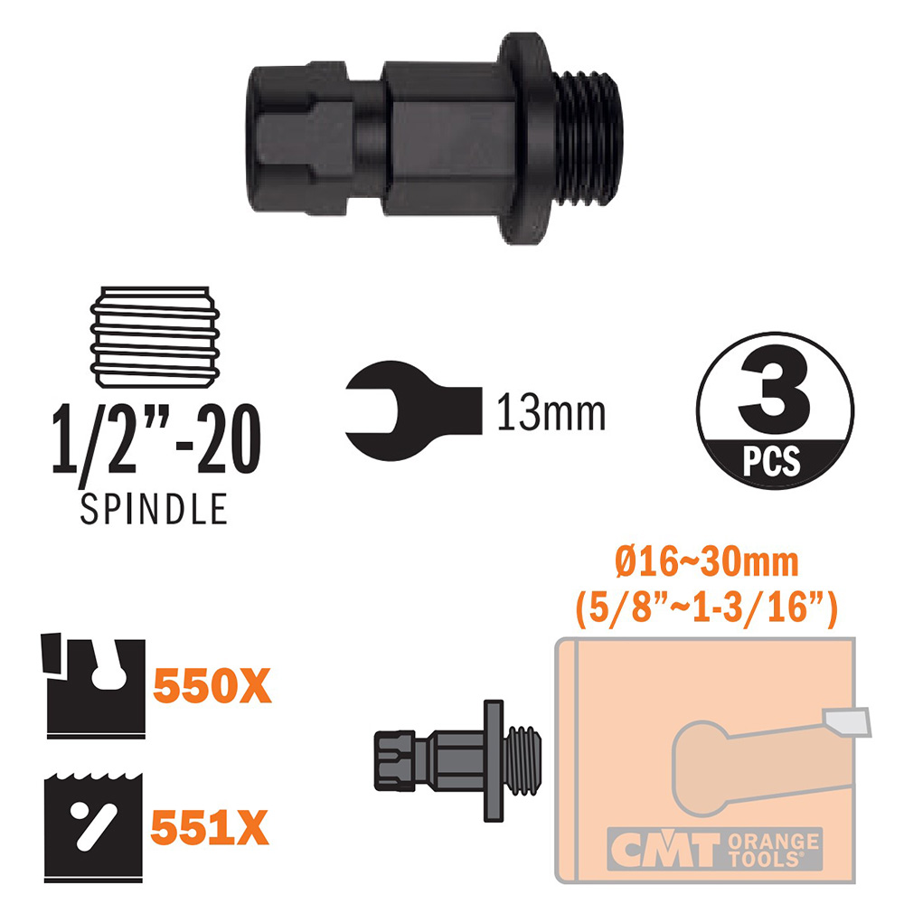 Adaptateur pour tous types de scies cloches Ø16-30mm