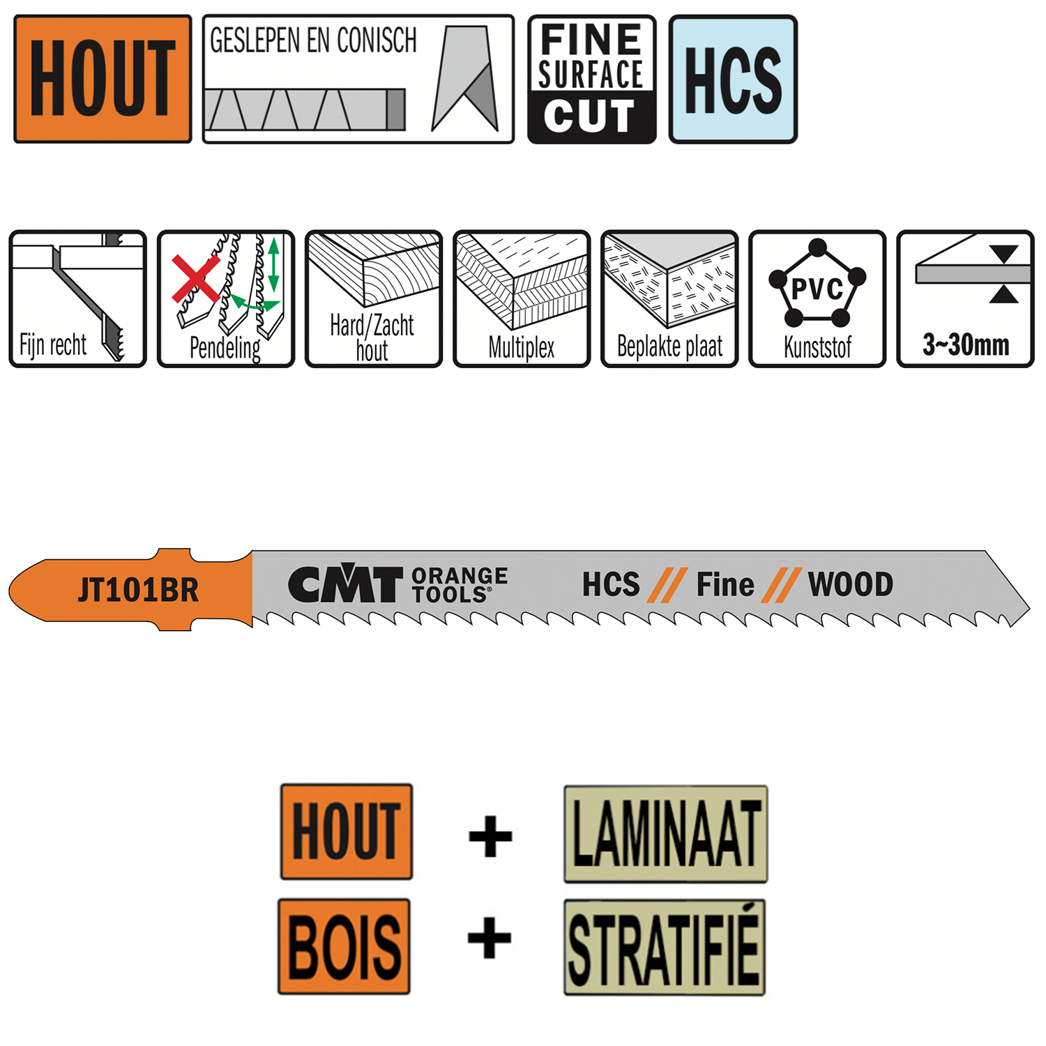 Scies sauteuses 100mm (Droit, fine)