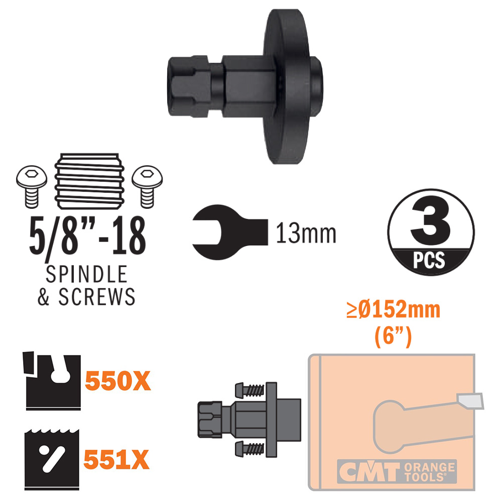 Adaptateur pour tous types de scies cloches >= Ø152mm