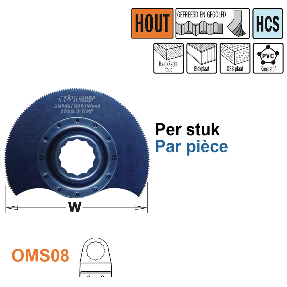 Lame de scie ronde multi-outils HCS pour le bois, 87mm