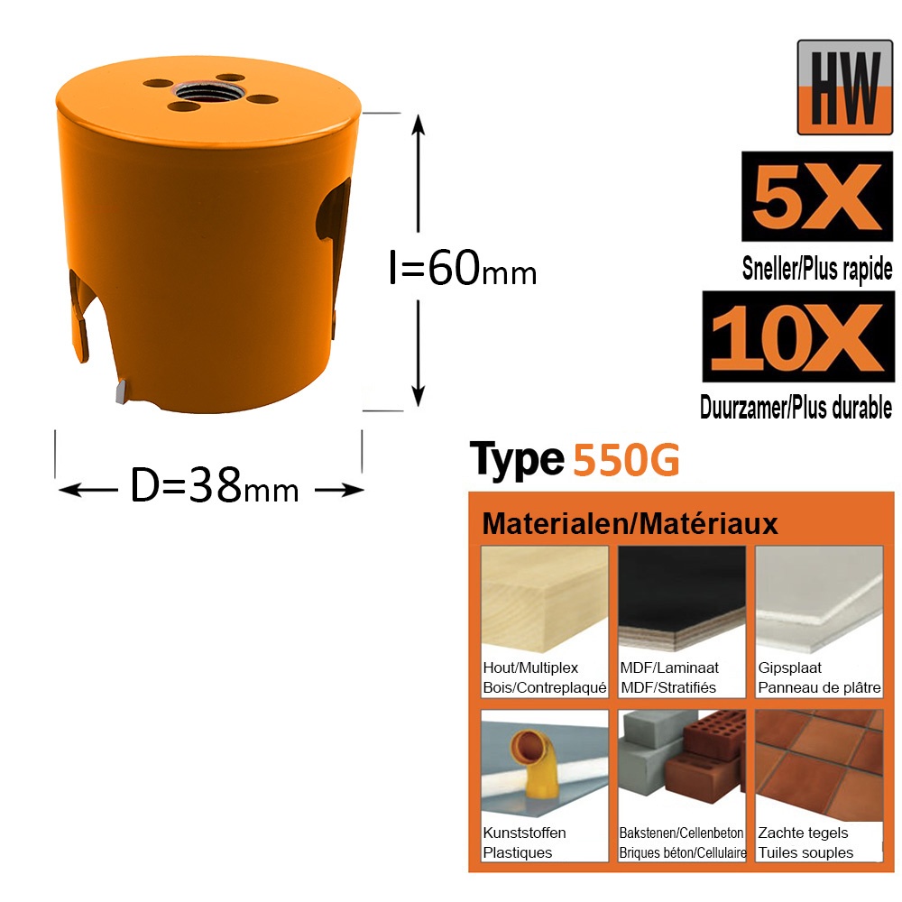 Scie cloche, HW D=38mm - GRN