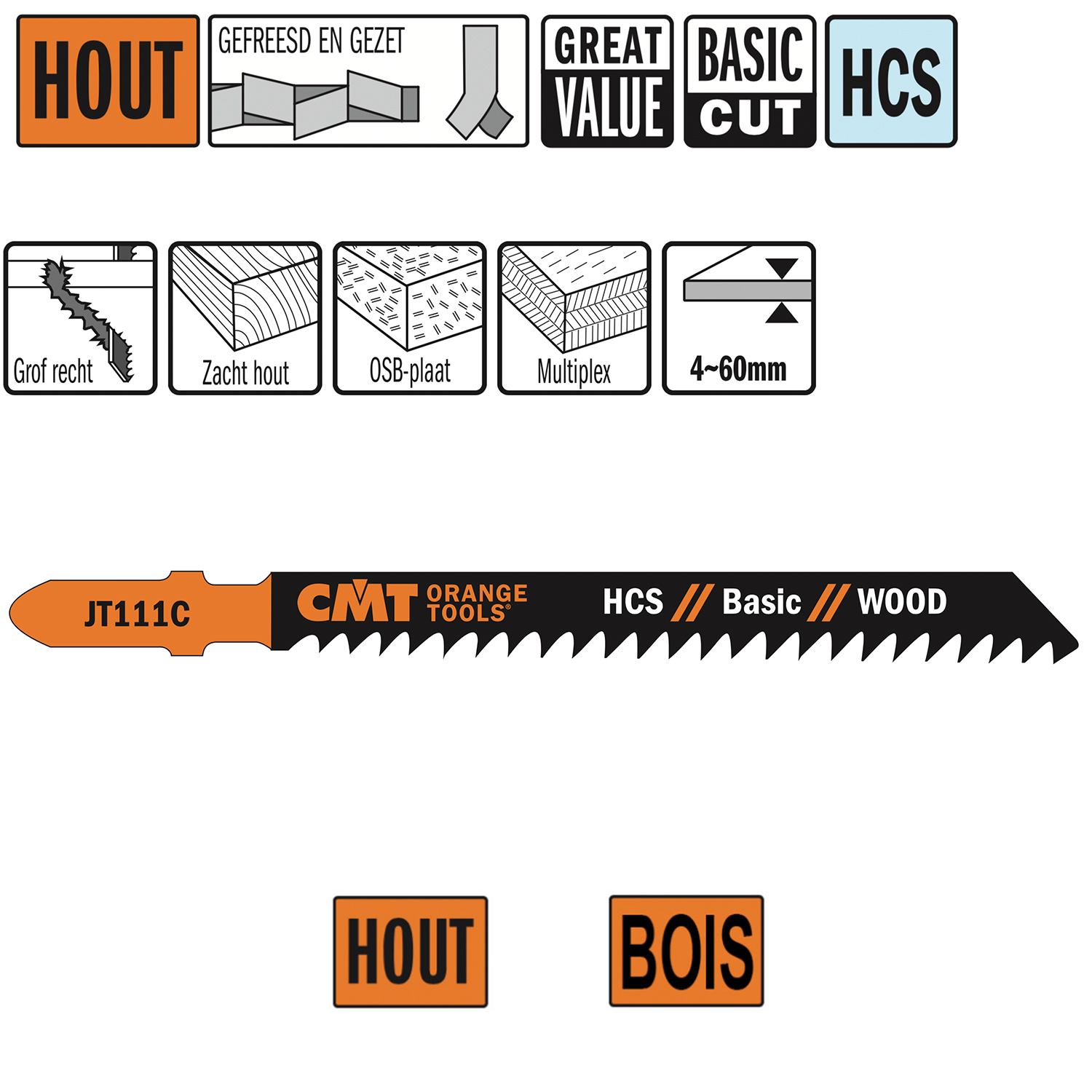 Scies sauteuses 100mm (Droit, brut)