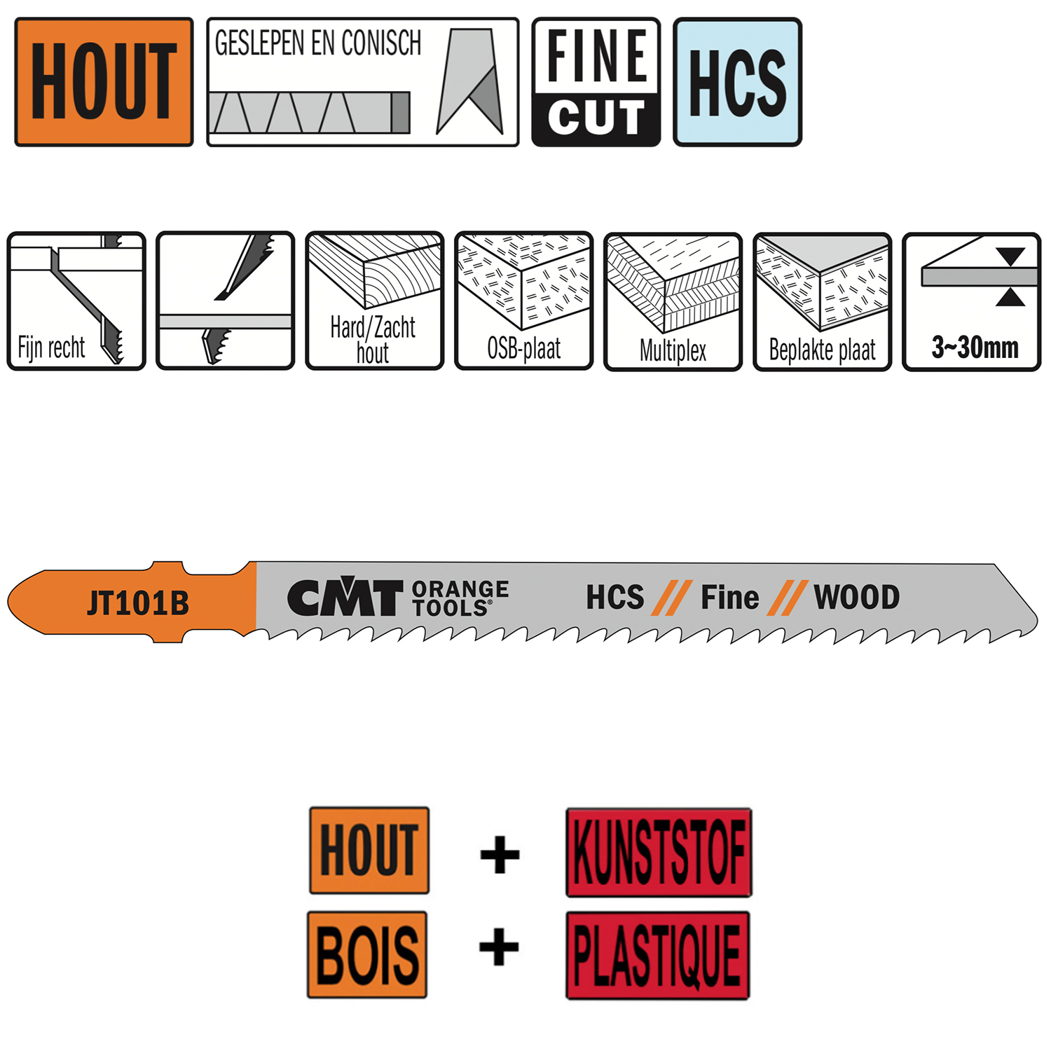 Scies sauteuses 100mm (Droit, fine)