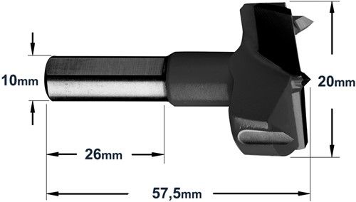 Cilinderkopboor D=20, rechts-3
