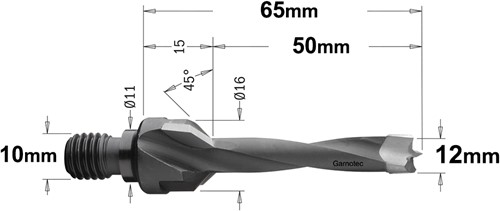 Drevelboor met verzinkfrees, met zitting 11x4 mm, rechts-3