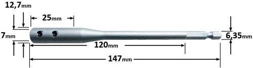 Verlengstuk met zeskant-schacht aansluiting, GRN-3