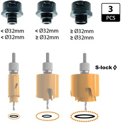 Set van 3 adapters voor het vergroten van gaten - GRN