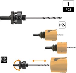 Klokboorhouder voor diameters = 32mm